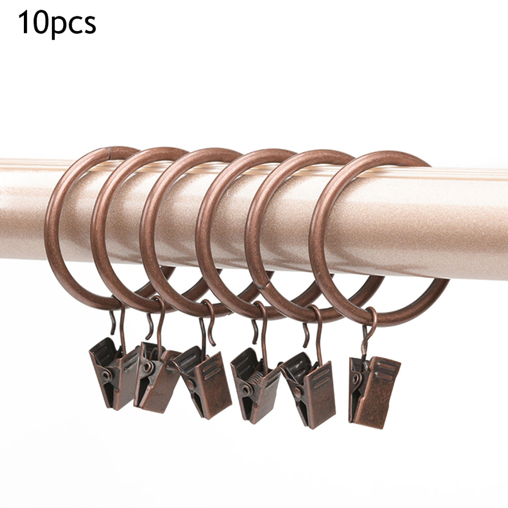 10 Stück Metall Vorhangringe Für Bis Zu 35mm Vorhangstangen - Polierte Oberfläch - Picture 24 of 25