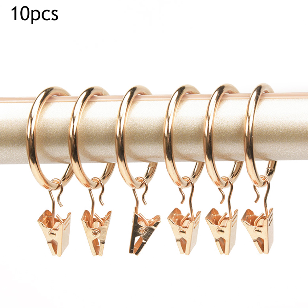 10 Stück Metall Vorhangringe Für Bis Zu 35mm Vorhangstangen - Polierte Oberfläch - Picture 25 of 25