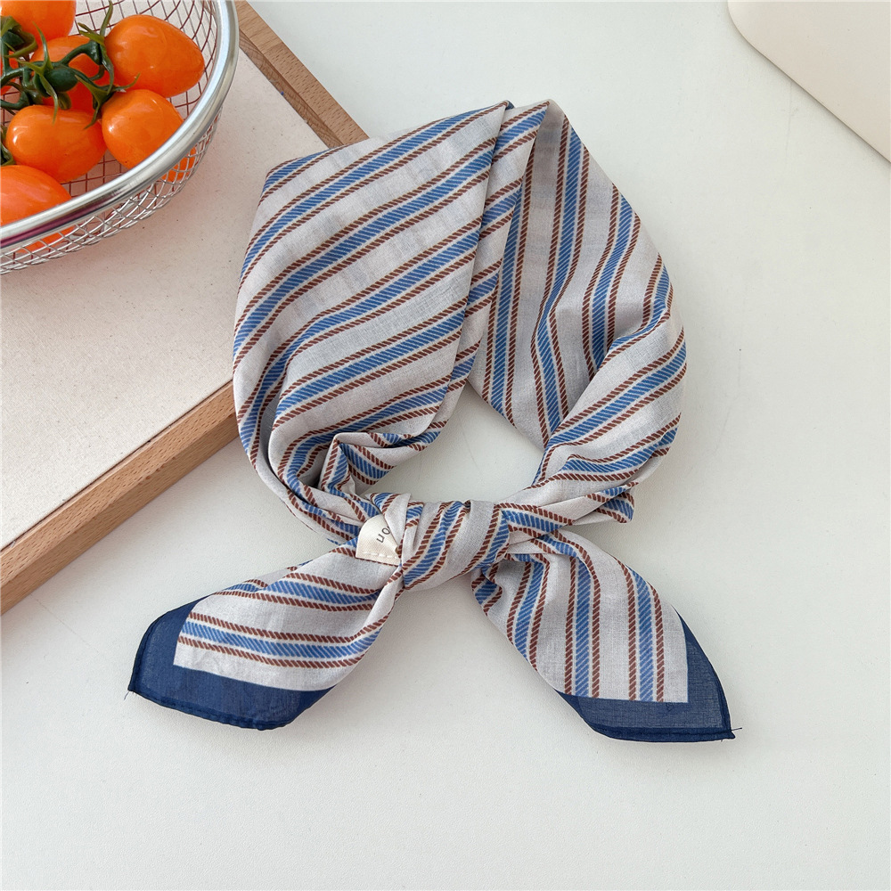 Weißes Baumwoll-Leinen Kopftuch 55x55cm Französisch Pastoral Damenmode Atmungsak - Picture 25 of 29