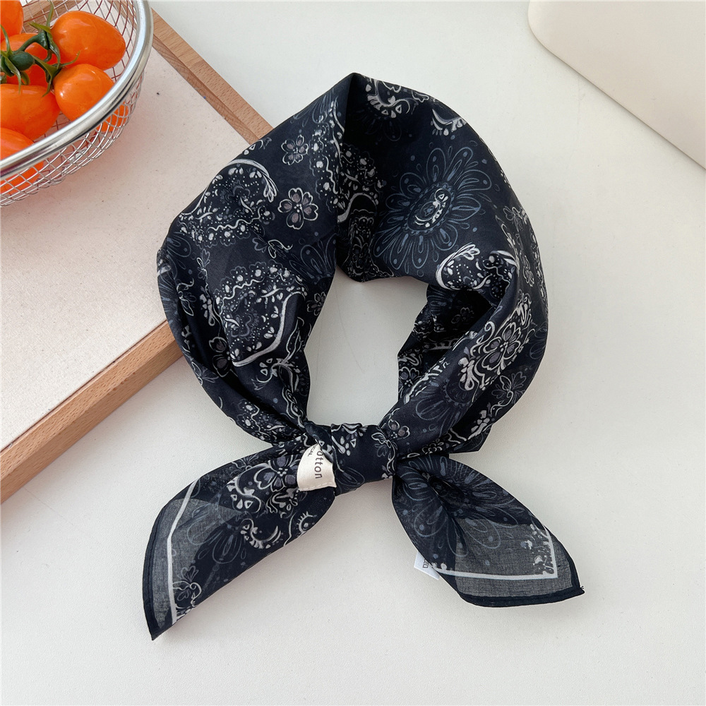 Weißes Baumwoll-Leinen Kopftuch 55x55cm Französisch Pastoral Damenmode Atmungsak - Picture 26 of 29