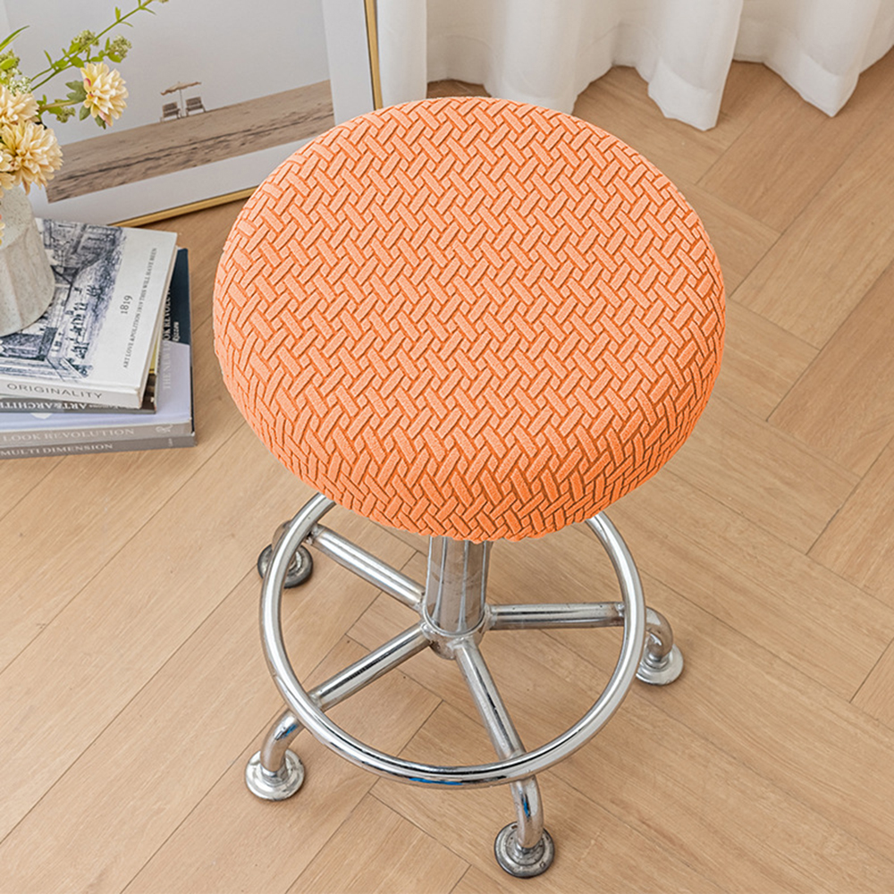 Hockerbezug Aus Polyester Modern Grau Für Runde Hocker 30-36cm Durchmesser - Picture 25 of 28
