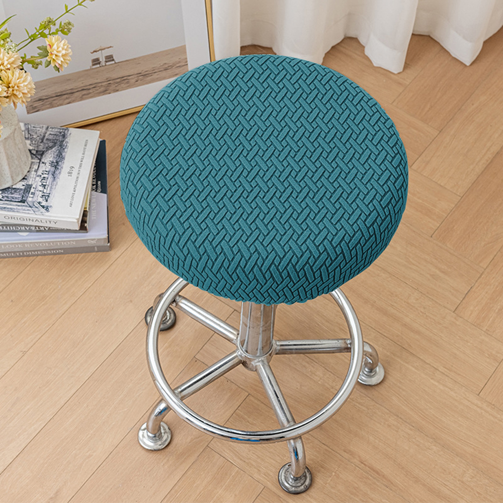 Hockerbezug Aus Polyester Modern Grau Für Runde Hocker 30-36cm Durchmesser - Picture 26 of 28