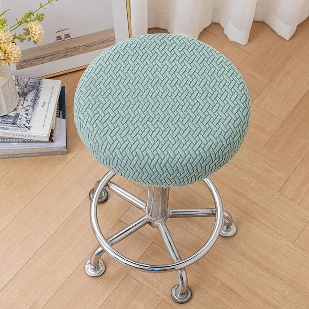 Hockerbezug Aus Polyester Modern Grau Für Runde Hocker 30-36cm Durchmesser - Picture 28 of 28