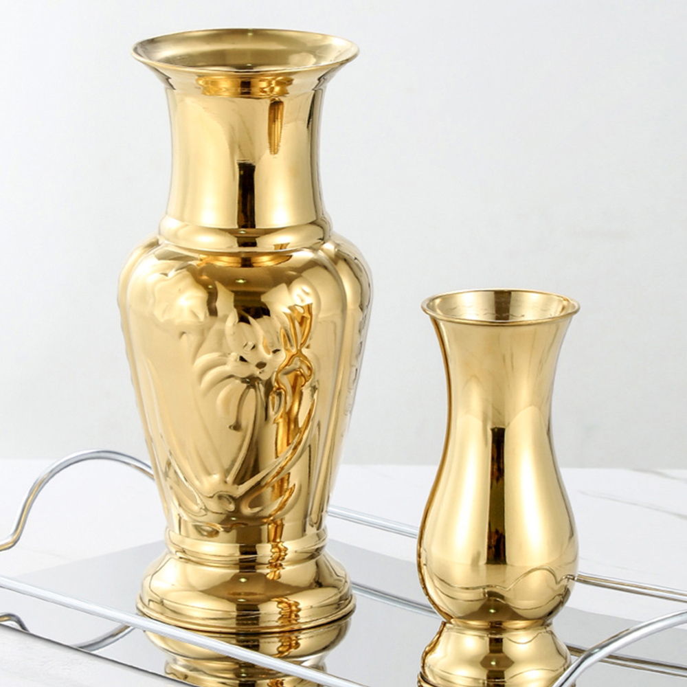 Jarrón de acero inoxidable plata oro moderno para decoración de bodas florero - Imagen 10 de 30