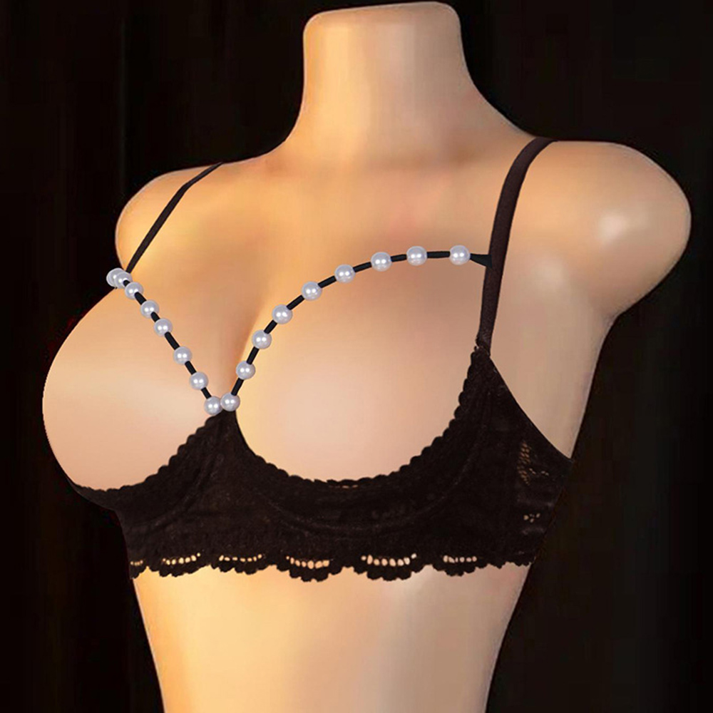 Seductive Beaded Nylon Underwired Half Cup Bra For Women Size S-M-LXL - Picture 35 of 36