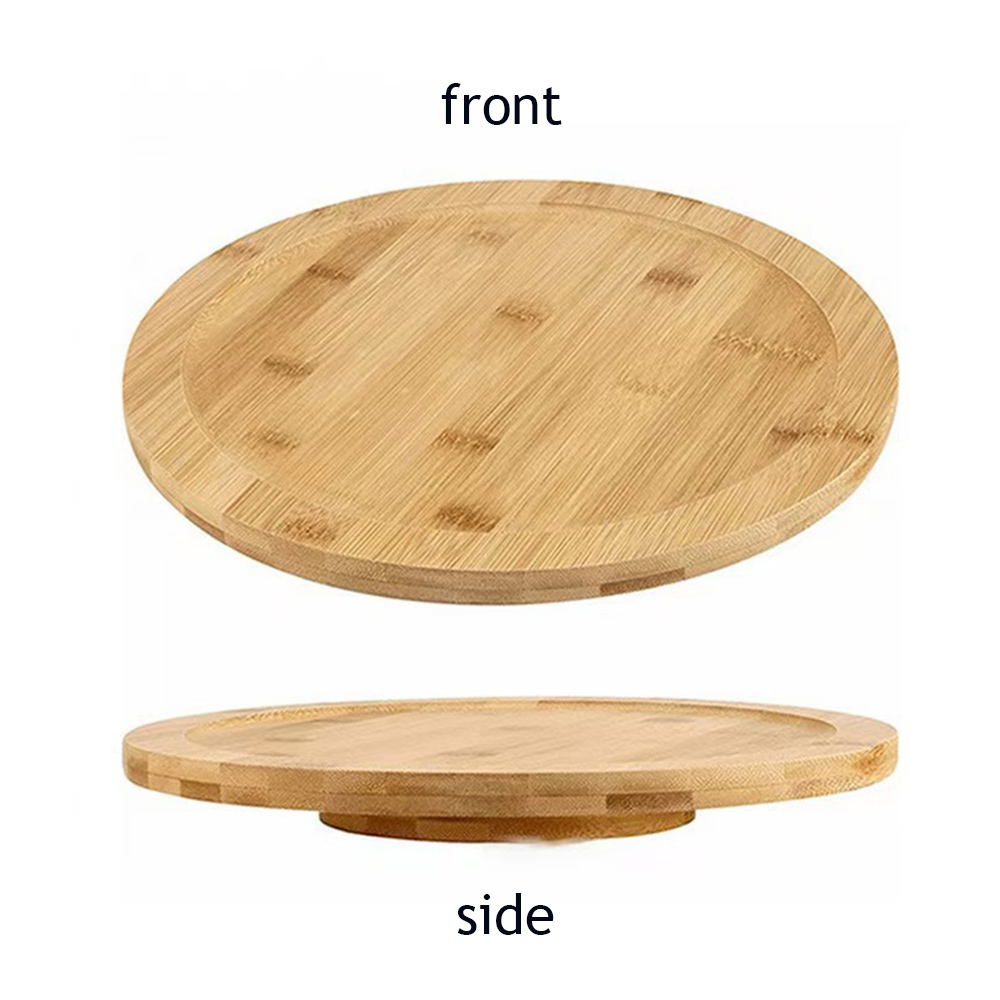 Bamboo Turntable 360° Rotating Non Slip For Kitchen And Living Room Serving Platter - Picture 17 of 20