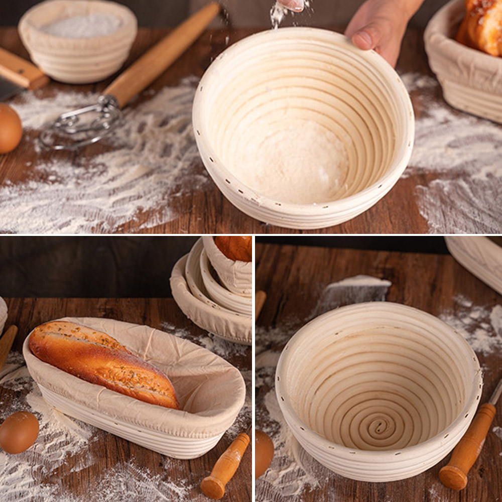 Natural Rattan Fermentation Basket With Fabric Liner For Bread Baking And Rustic Decoration - Picture 4 of 18