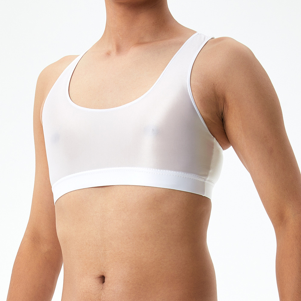 Camiseta sin mangas sexy de nailon con cuello en U para mujer y hombre multicolor - Imagen 26 de 52