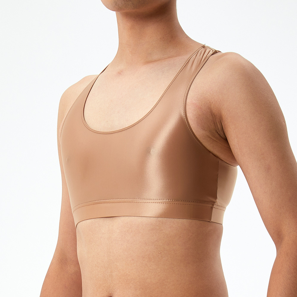 Camiseta sin mangas sexy de nailon con cuello en U para mujer y hombre multicolor - Imagen 41 de 52