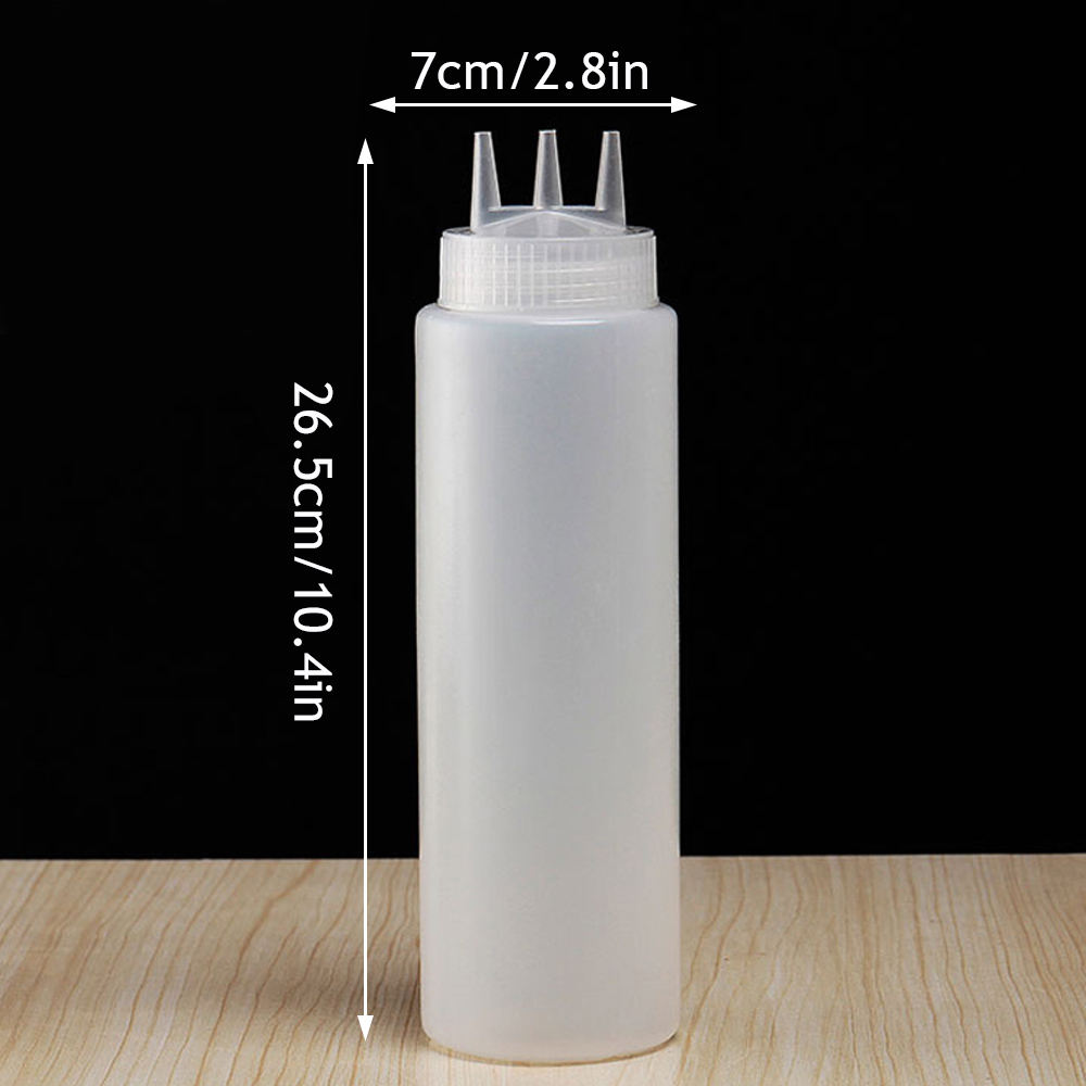 Botella pulverizadora blanca de plástico de tres orificios para cocina y artesanía - Imagen 24 de 24