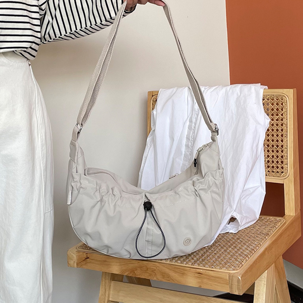 Leichte Nylon Schultertasche Für Damen In 11 Farben 36x26x11cm Einfarbig - Picture 33 of 35