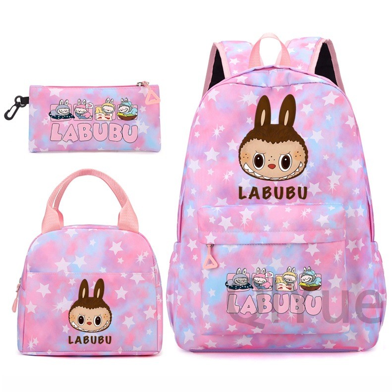 Labubu 3pc Back Pack Back To School Bag Rucksack Pencil Case Lunch Bag - Picture 29 of 53