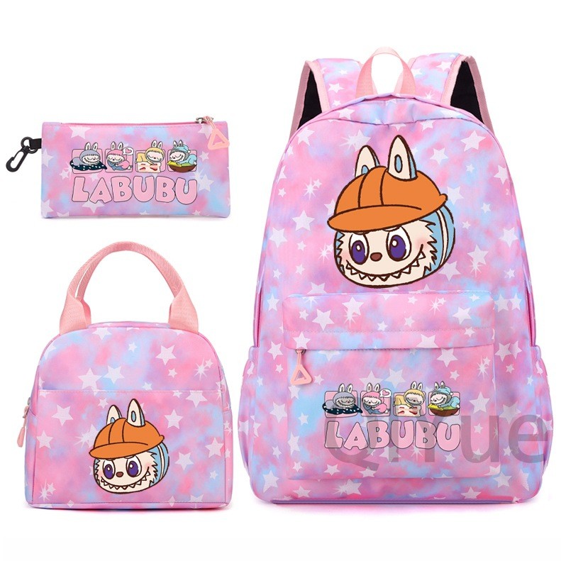 Labubu 3pc Back Pack Back To School Bag Rucksack Pencil Case Lunch Bag - Picture 30 of 53