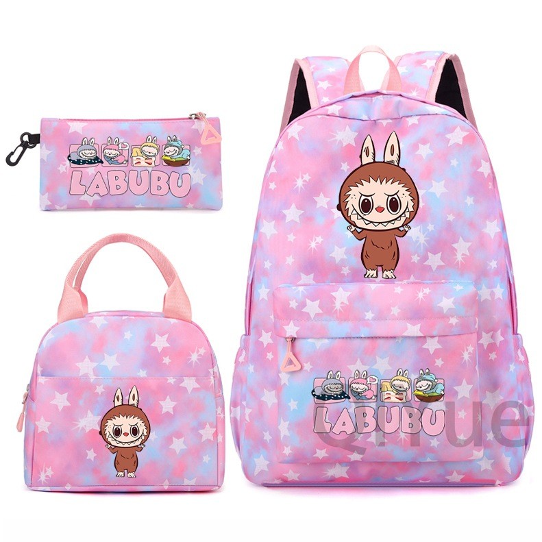 Labubu 3pc Back Pack Back To School Bag Rucksack Pencil Case Lunch Bag - Picture 33 of 53