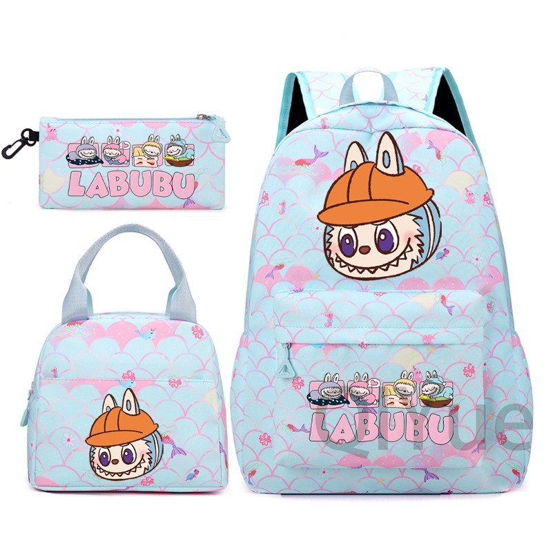 Labubu 3pc Back Pack Back To School Bag Rucksack Pencil Case Lunch Bag - Picture 37 of 53