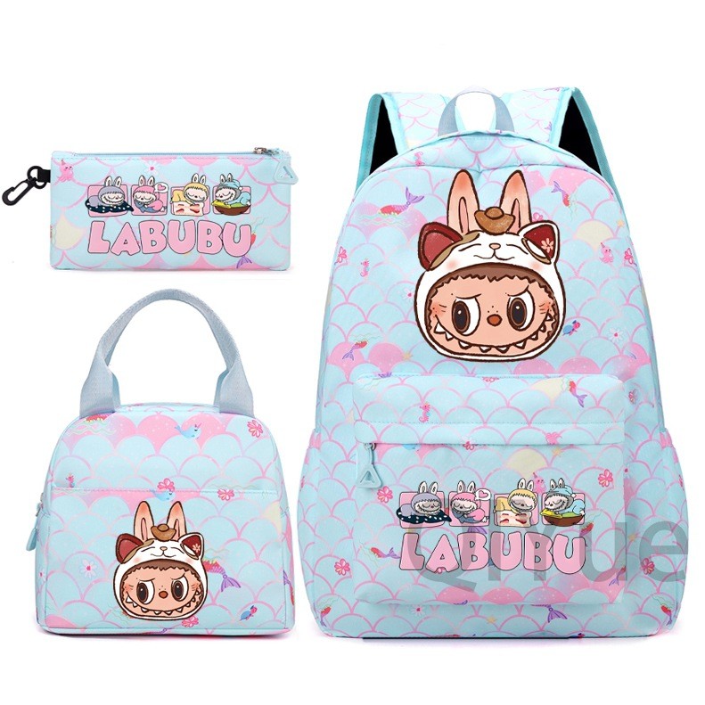 Labubu 3pc Back Pack Back To School Bag Rucksack Pencil Case Lunch Bag - Picture 39 of 53