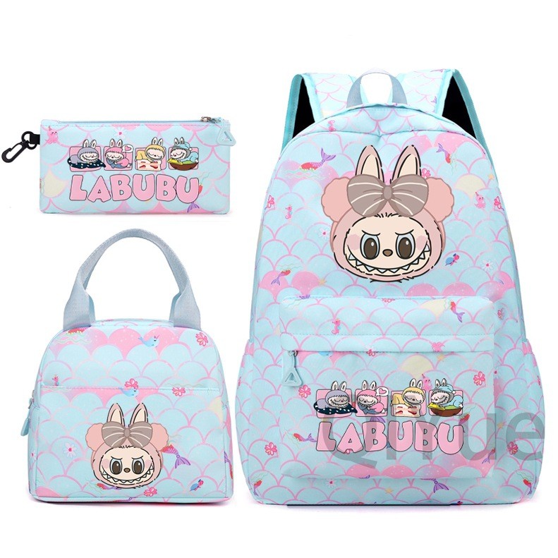 Labubu 3pc Back Pack Back To School Bag Rucksack Pencil Case Lunch Bag - Picture 43 of 53