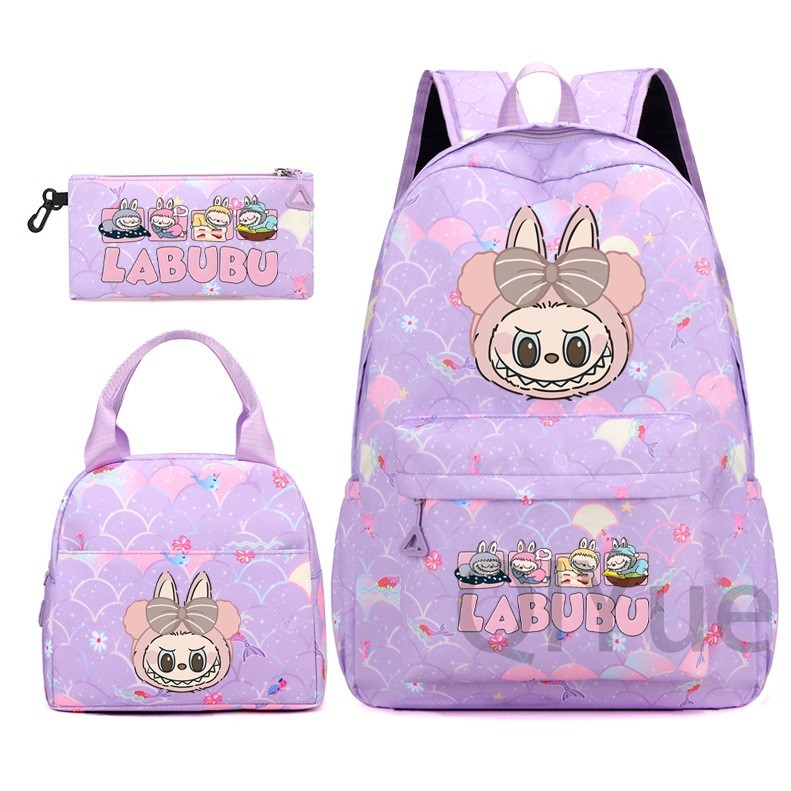 Labubu 3pc Back Pack Back To School Bag Rucksack Pencil Case Lunch Bag - Picture 52 of 53