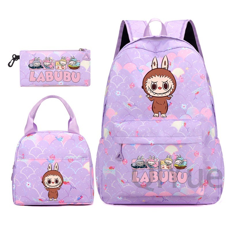 Labubu 3pc Back Pack Back To School Bag Rucksack Pencil Case Lunch Bag - Picture 53 of 53