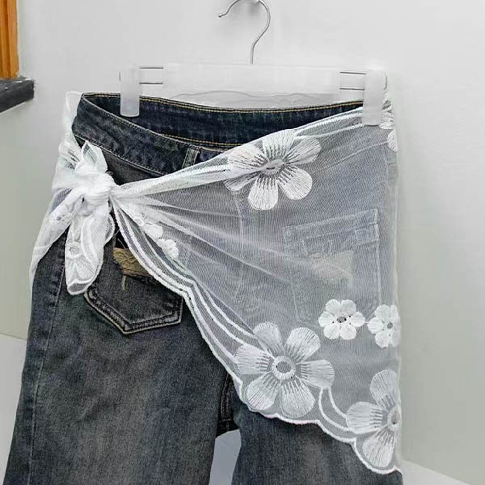 Ladies High Waisted Half Skirt In White Fits 90x60cm Size - Picture 21 of 22