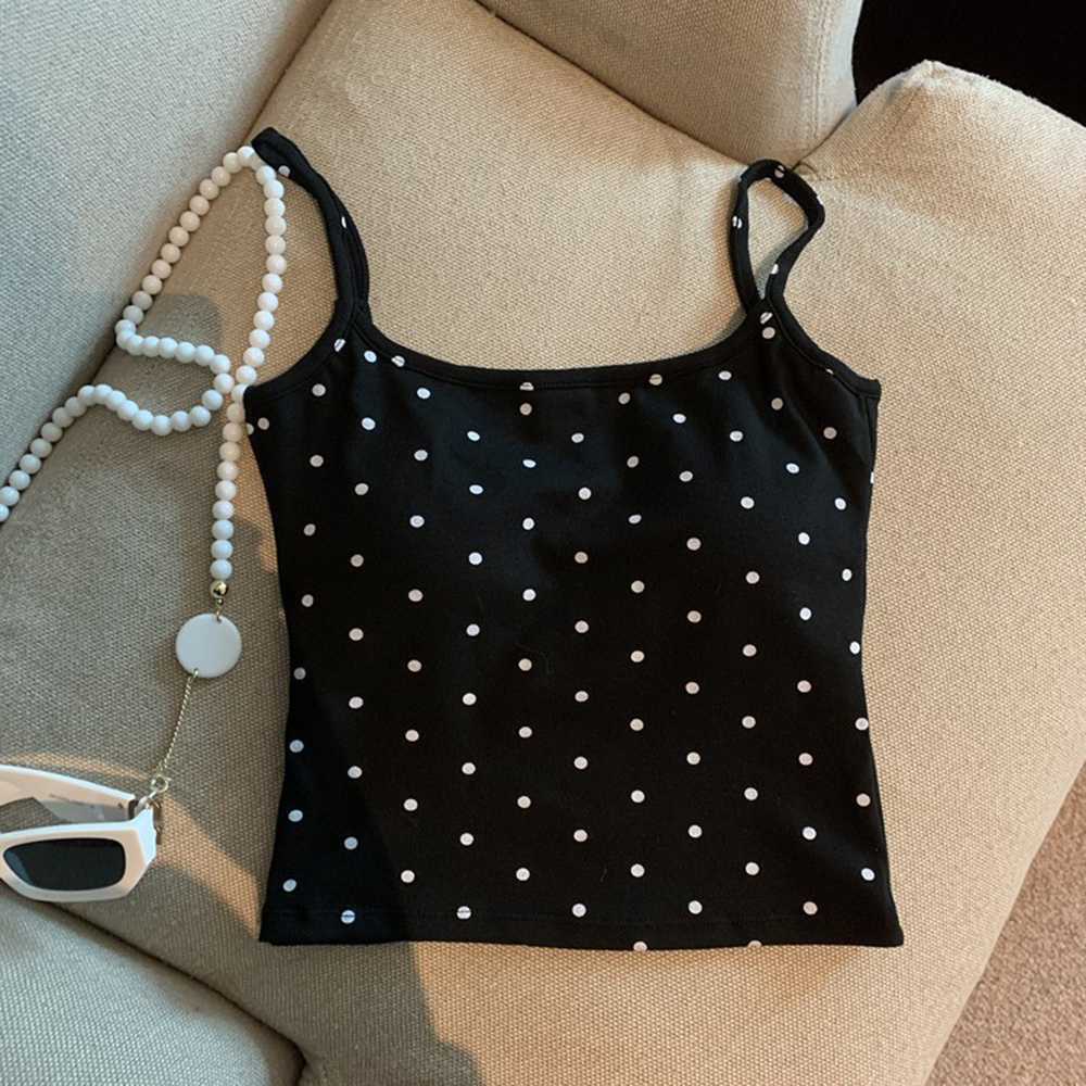 Ladies Polka Dot Backless Design Tank Top Fits Yoga And Casua - Picture 25 of 27