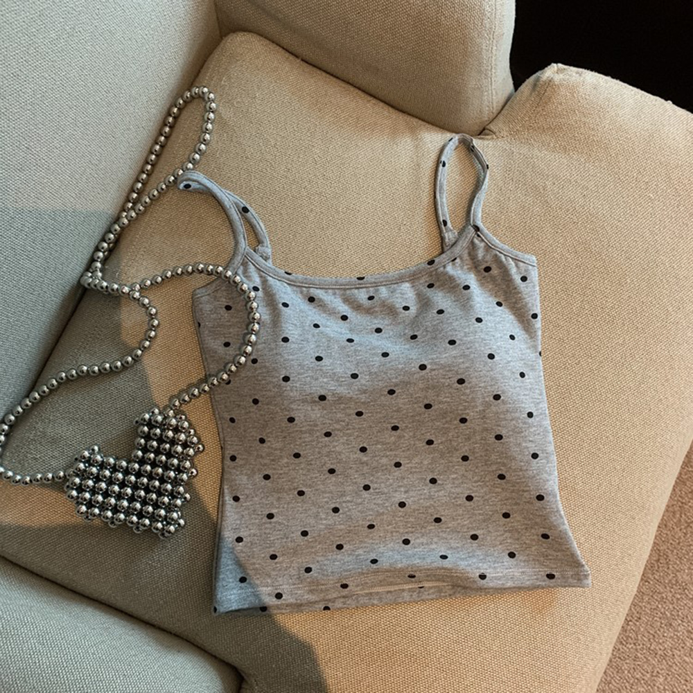 Ladies Polka Dot Backless Design Tank Top Fits Yoga And Casua - Picture 26 of 27