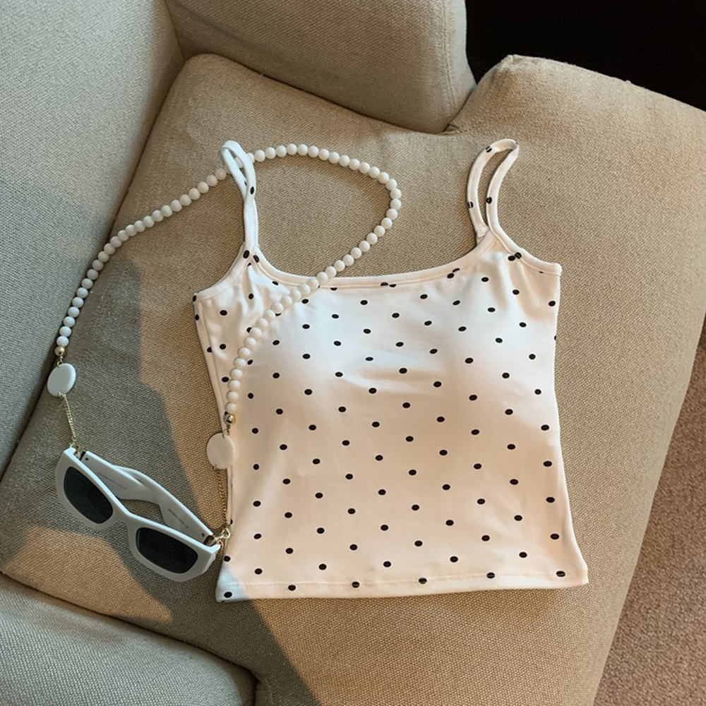 Ladies Polka Dot Backless Design Tank Top Fits Yoga And Casua - Picture 27 of 27
