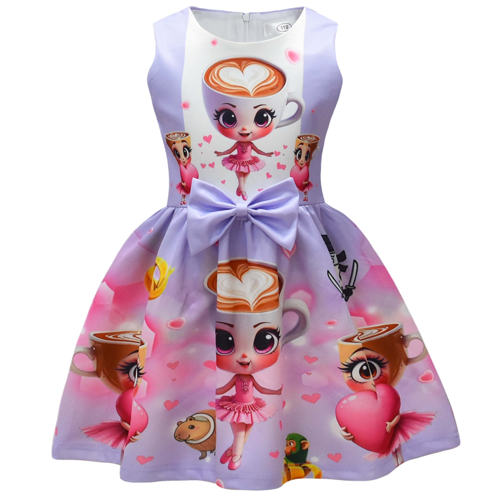 Kids Girls Ballerina Cappuccina Princess Dress Cosplay Party Fancy Bow Tie Skirt - Picture 10 of 33