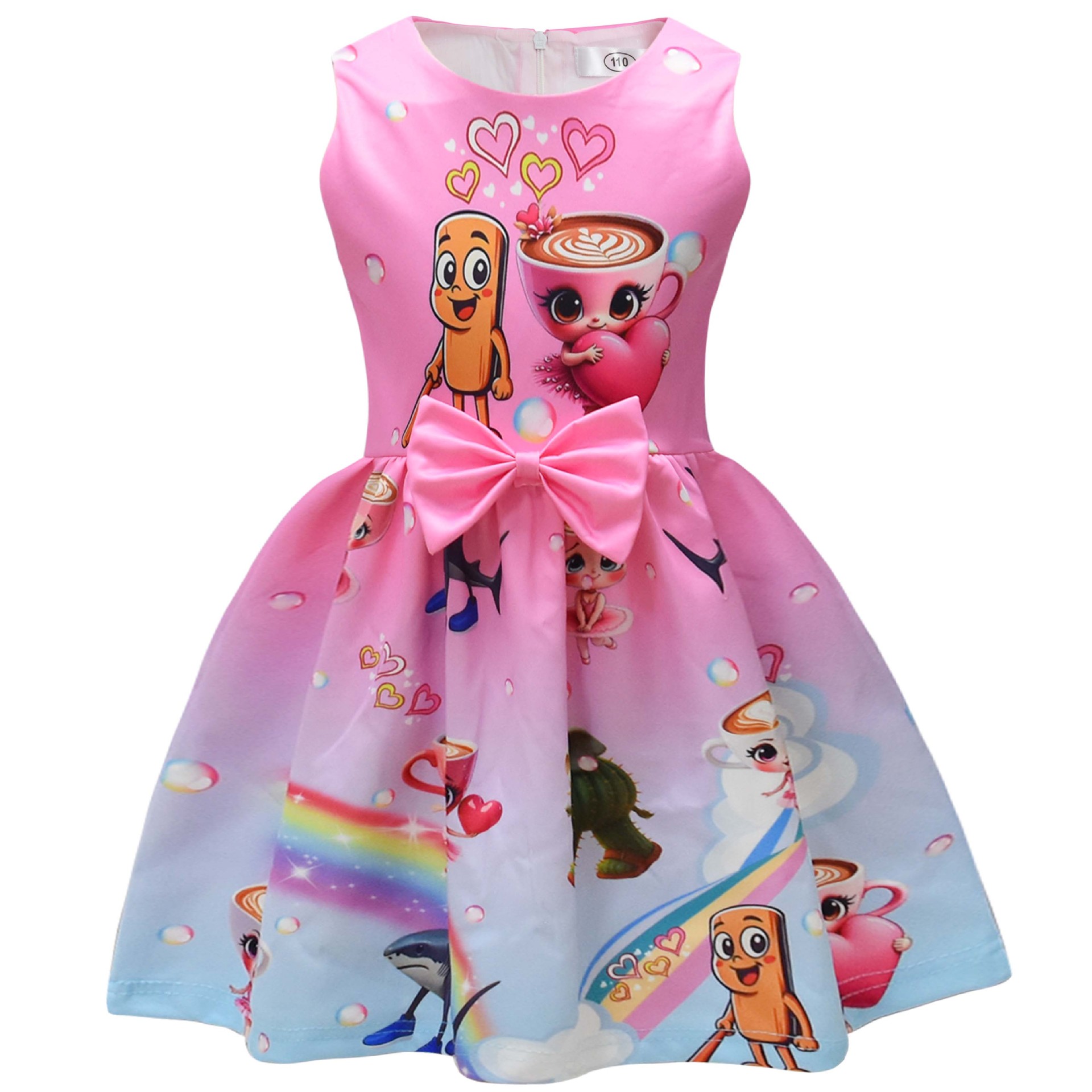 Kids Girls Ballerina Cappuccina Princess Dress Cosplay Party Fancy Bow Tie Skirt - Picture 20 of 33