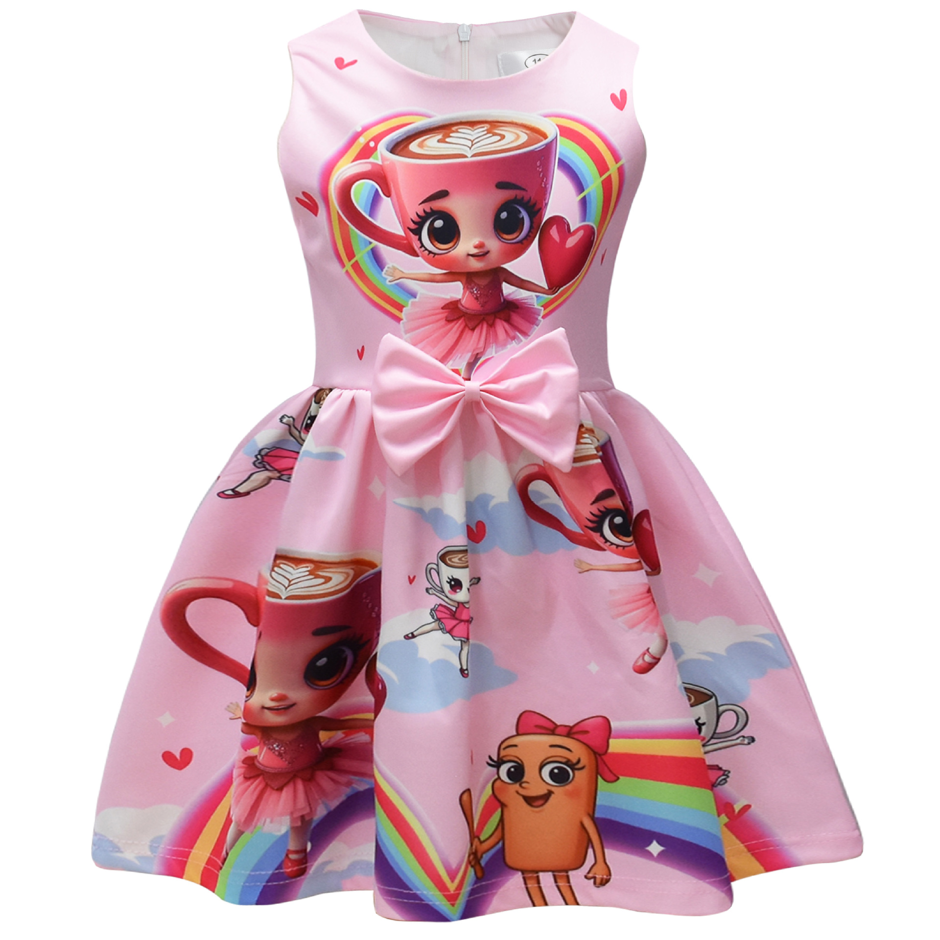 Kids Girls Ballerina Cappuccina Princess Dress Cosplay Party Fancy Bow Tie Skirt - Picture 29 of 33