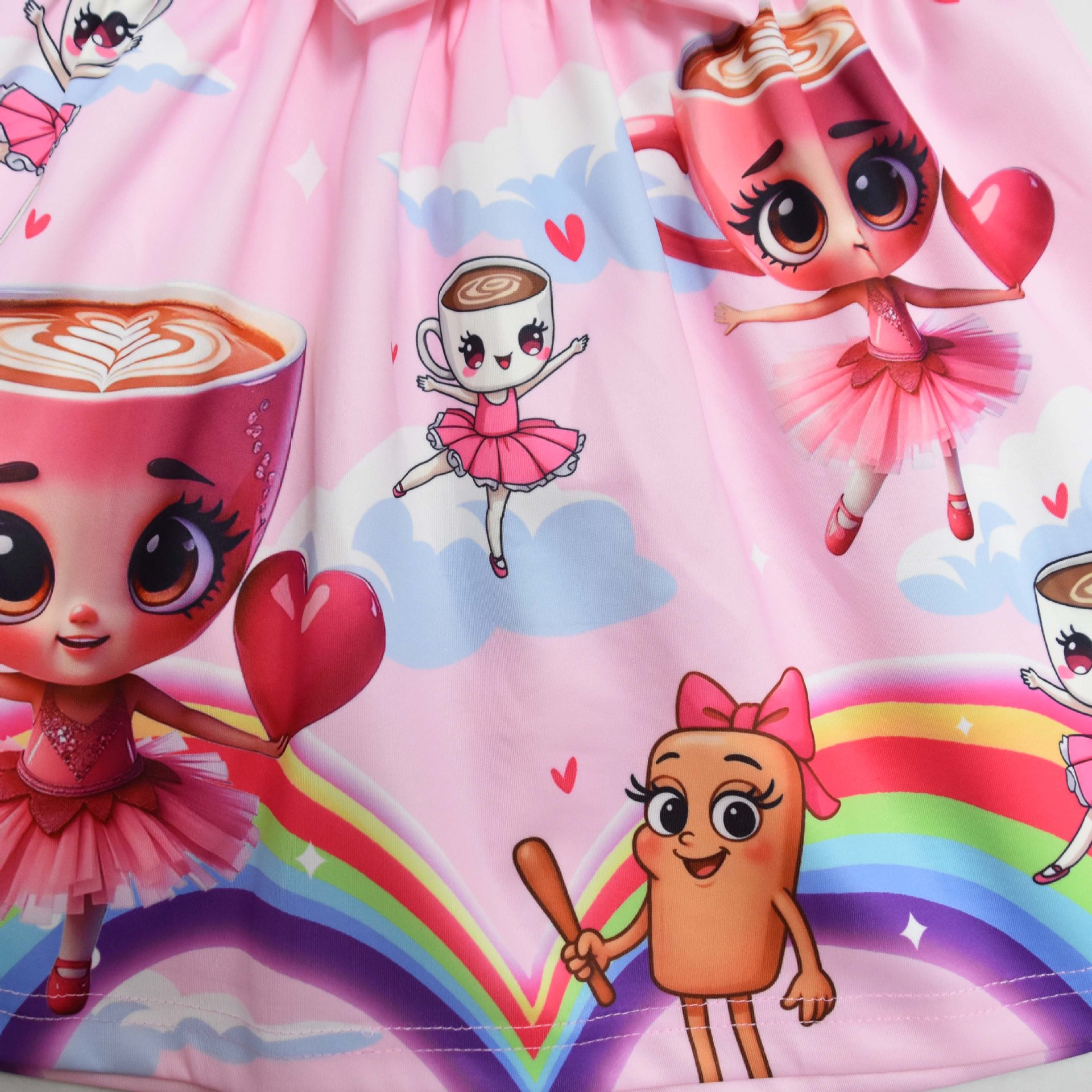 Kids Girls Ballerina Cappuccina Princess Dress Cosplay Party Fancy Bow Tie Skirt - Picture 31 of 33