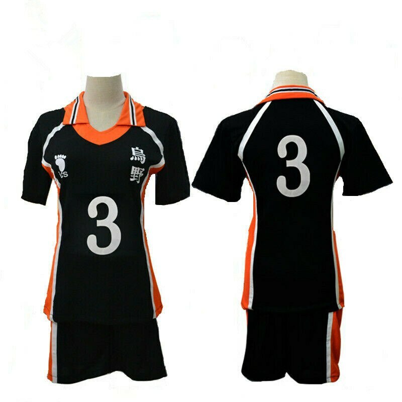 Anime Haikyuu!! Karasuno High School Uniform Jersey Shoyo Hinata Costume Cosplay - Picture 20 of 26