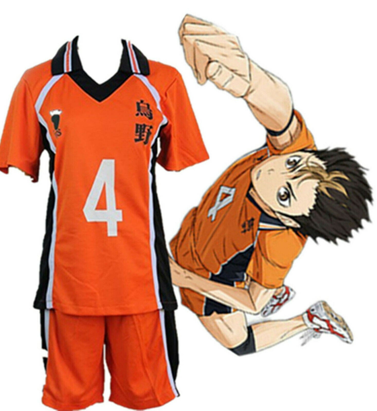 Anime Haikyuu!! Karasuno High School Uniform Jersey Shoyo Hinata Costume Cosplay - Picture 21 of 26