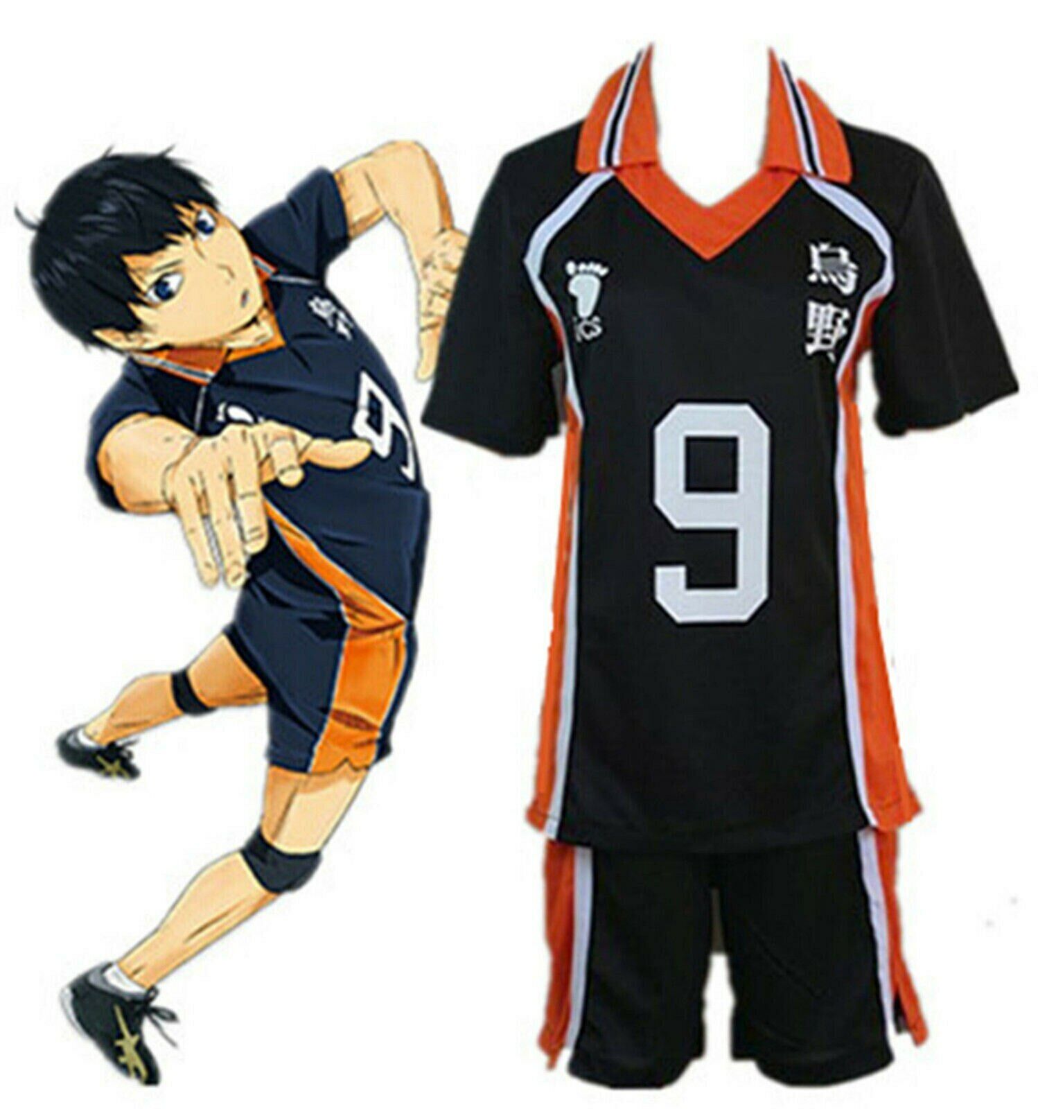 Anime Haikyuu!! Karasuno High School Uniform Jersey Shoyo Hinata Costume Cosplay - Picture 23 of 26