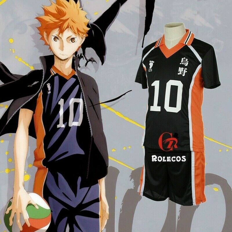 Anime Haikyuu!! Karasuno High School Uniform Jersey Shoyo Hinata Costume Cosplay - Picture 24 of 26