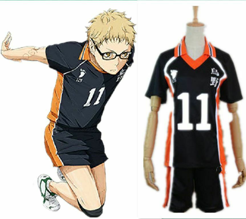 Anime Haikyuu!! Karasuno High School Uniform Jersey Shoyo Hinata Costume Cosplay - Picture 25 of 26