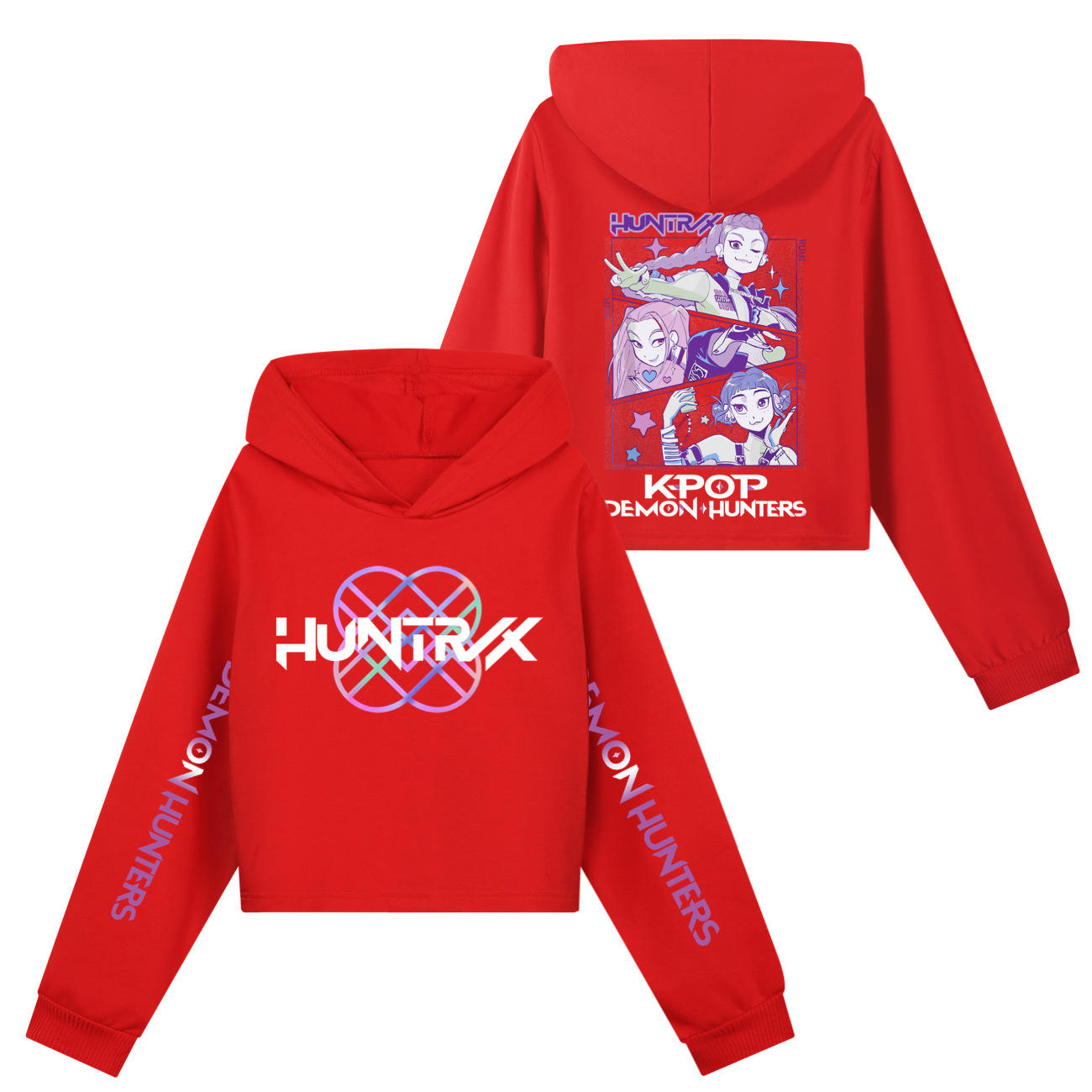 Girls KPOP Demon Hunters Hoodie Kids HUNTRX Hoody Sweatshirt Pullover Jumper Top - Picture 6 of 22