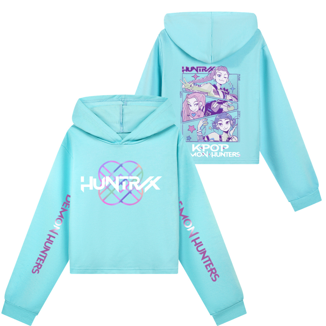 Girls KPOP Demon Hunters Hoodie Kids HUNTRX Hoody Sweatshirt Pullover Jumper Top - Picture 9 of 22
