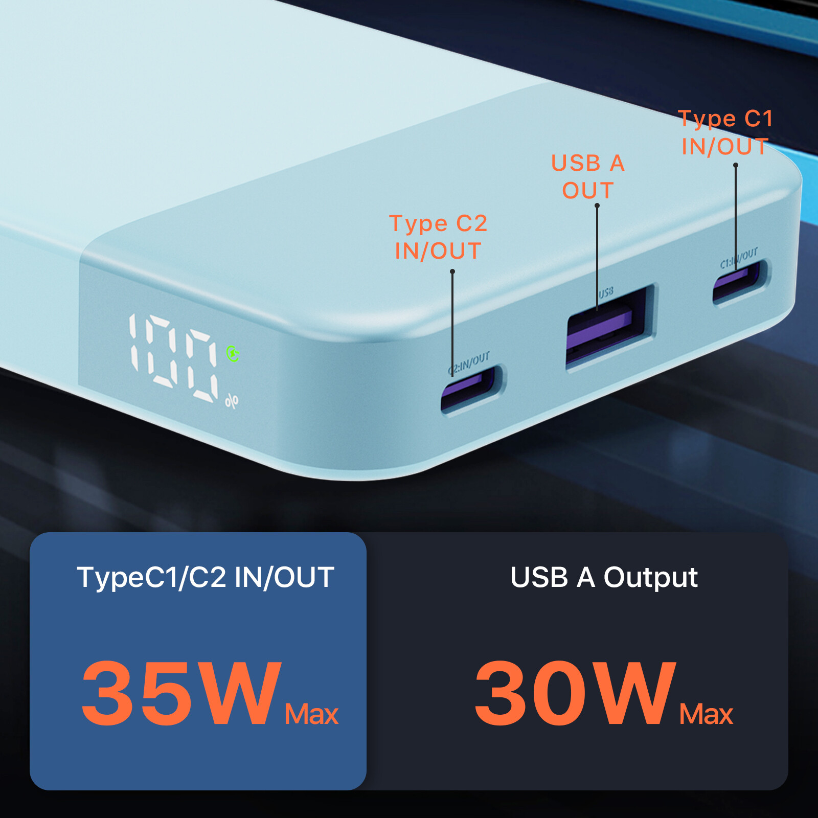 Schlanke Powerbank 10000 mAh tragbarer externer Akku 35 W Schnellladegerät für i - Bild 21 von 25