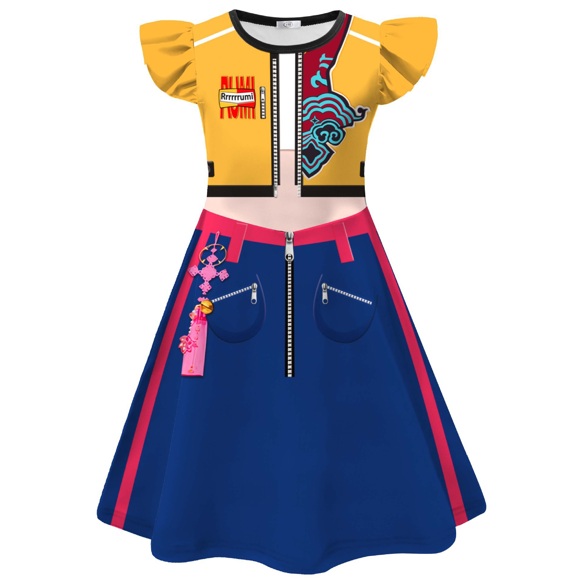 2025 Kid KPop demon hunters dress Cosplay Costume Carnival Party Fancy Dress+Bag - Picture 21 of 27