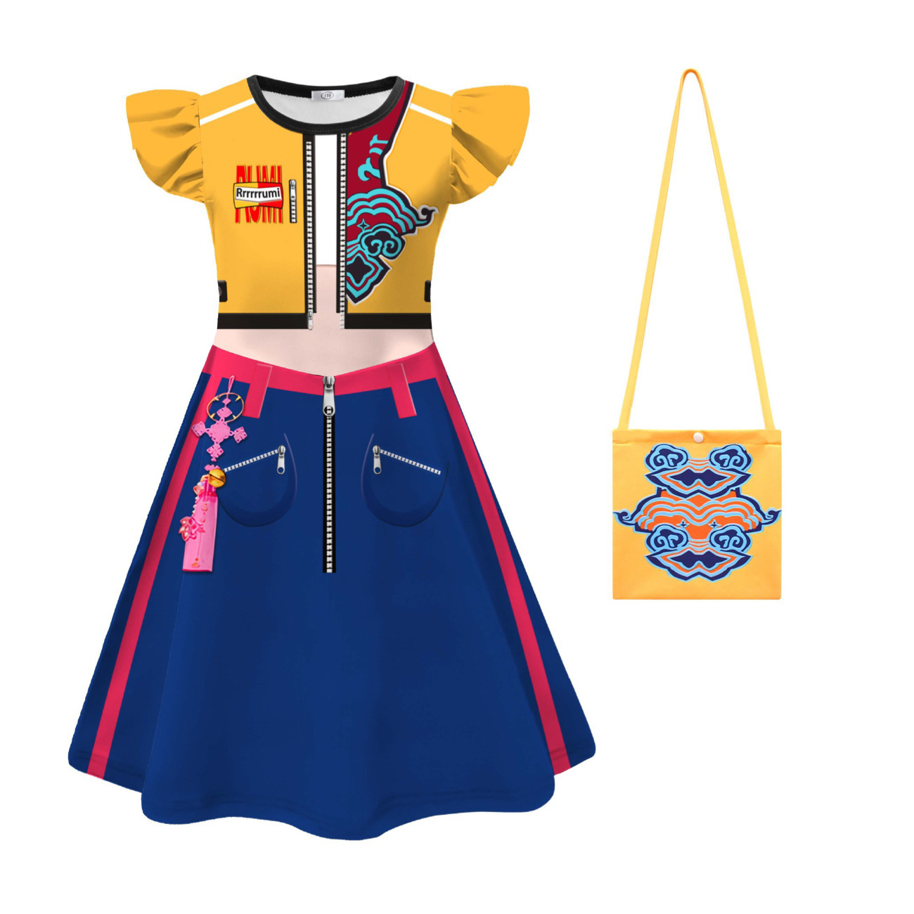 2025 Kid KPop demon hunters dress Cosplay Costume Carnival Party Fancy Dress+Bag - Picture 22 of 27