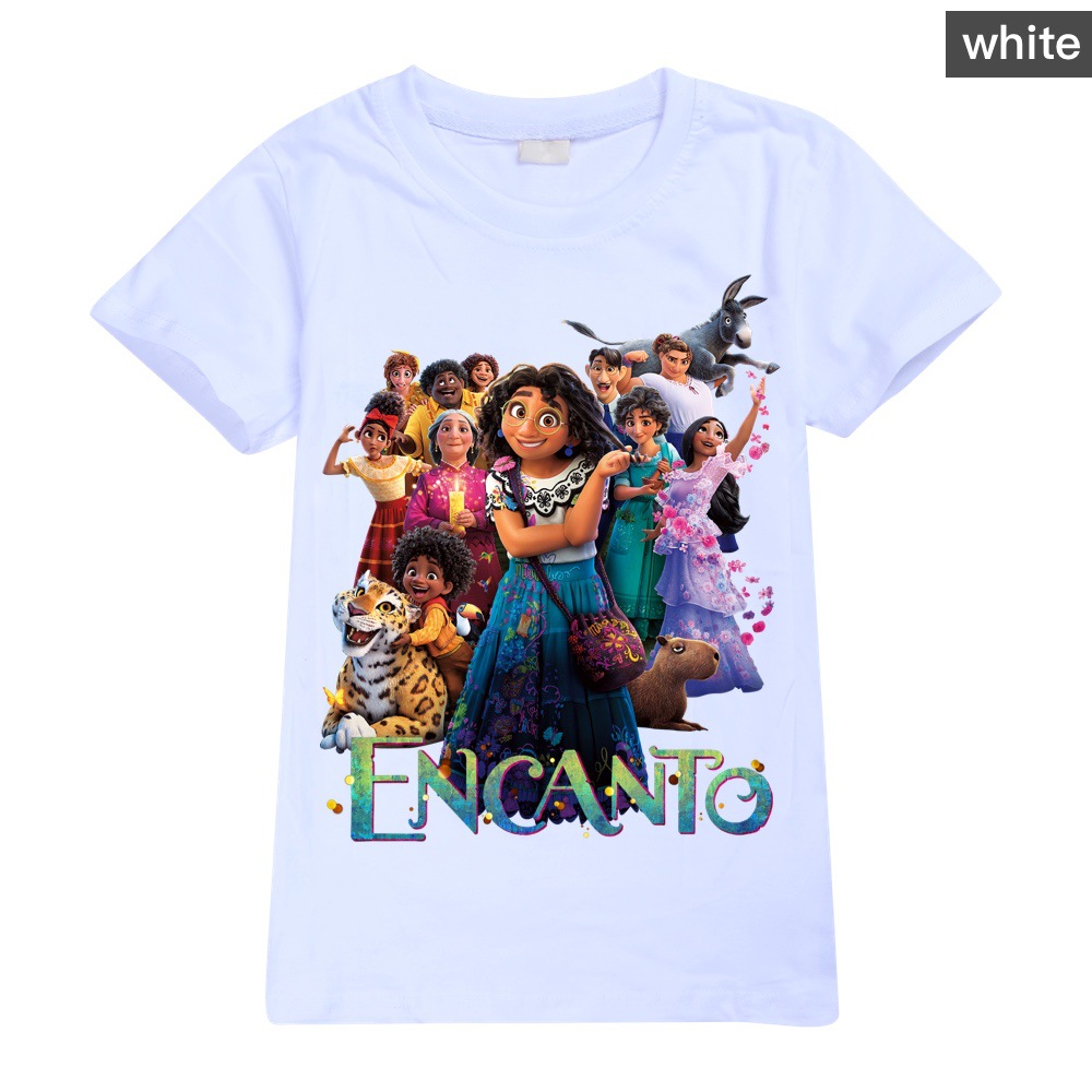Kids Girls Encanto Short Sleeve T-shirt Cotton Tshirt Tee Tops Birthday Gifts UK - Picture 3 of 17
