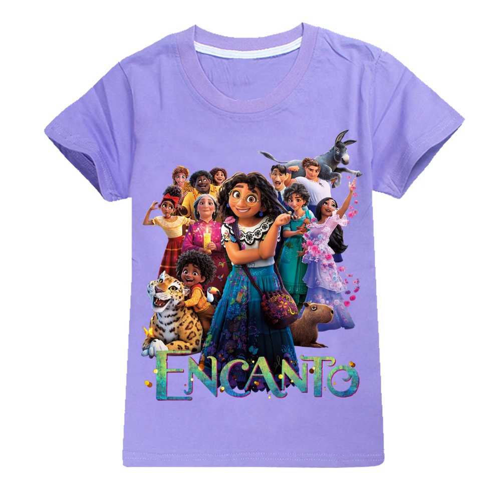 Kids Girls Encanto Short Sleeve T-shirt Cotton Tshirt Tee Tops Birthday Gifts UK - Picture 7 of 17