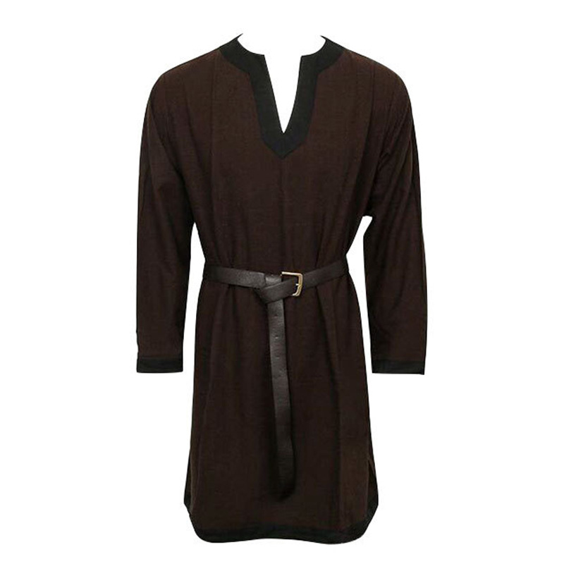 Medieval Knight Tunic For Men Viking Warrior Shirt Pirate LARP Halloween Tops - Picture 9 of 13