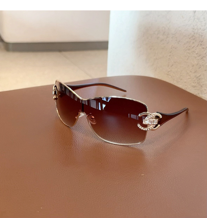 Sunglasses - Rhinestone Studded Fashion Metal Frame Shades - Picture 25 of 25