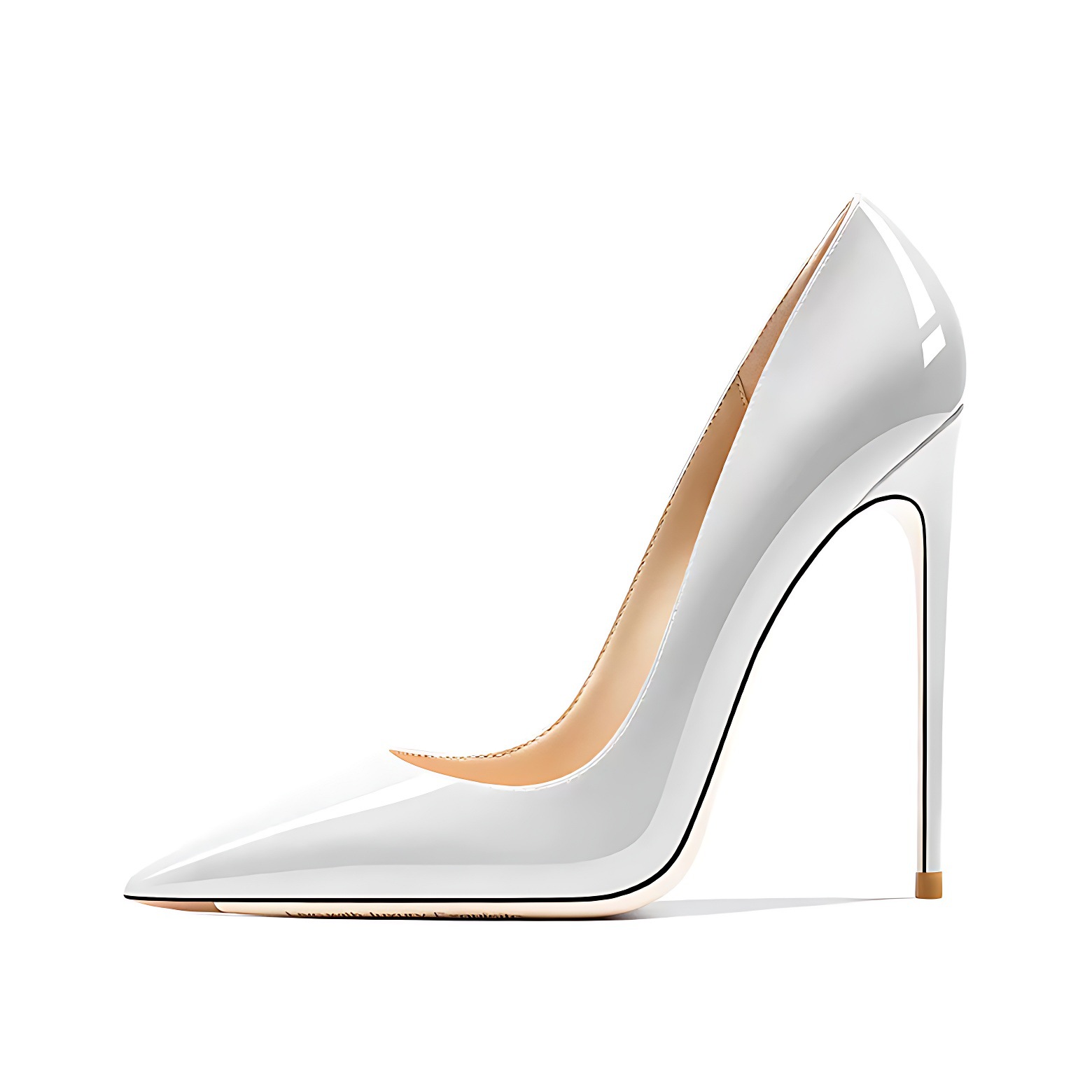 Ladies High Heel Stiletto Shoes 12cm Pointed Toe Court Style Patent Leather Shoe - Picture 27 of 36