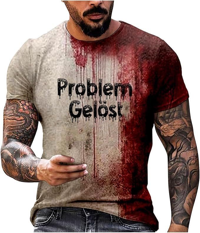 Problem Gelöst Bloody Shirt Halloween Horror Bloody T-Shirt Sweatshirt Männer - Picture 12 of 15