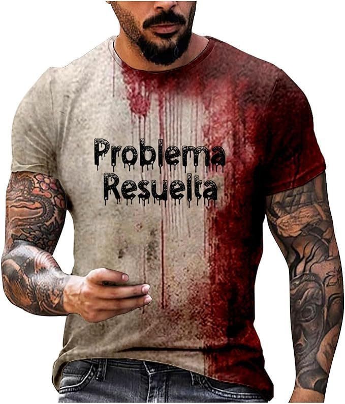 Problem Gelöst Bloody Shirt Halloween Horror Bloody T-Shirt Sweatshirt Männer - Picture 14 of 15