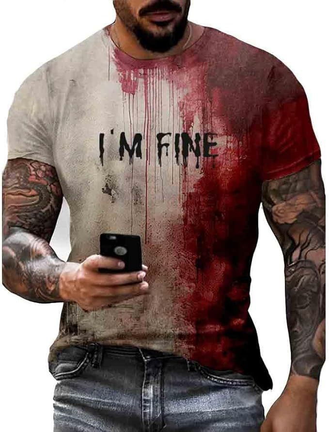 Problem Gelöst Bloody Shirt Halloween Horror Bloody T-Shirt Sweatshirt Männer - Picture 15 of 15
