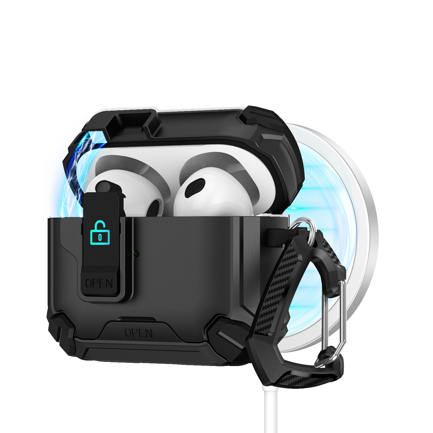 For Airpods4 protective case Airpods Pro2 bracket elastic cover headphone case - Photo 21 sur 37